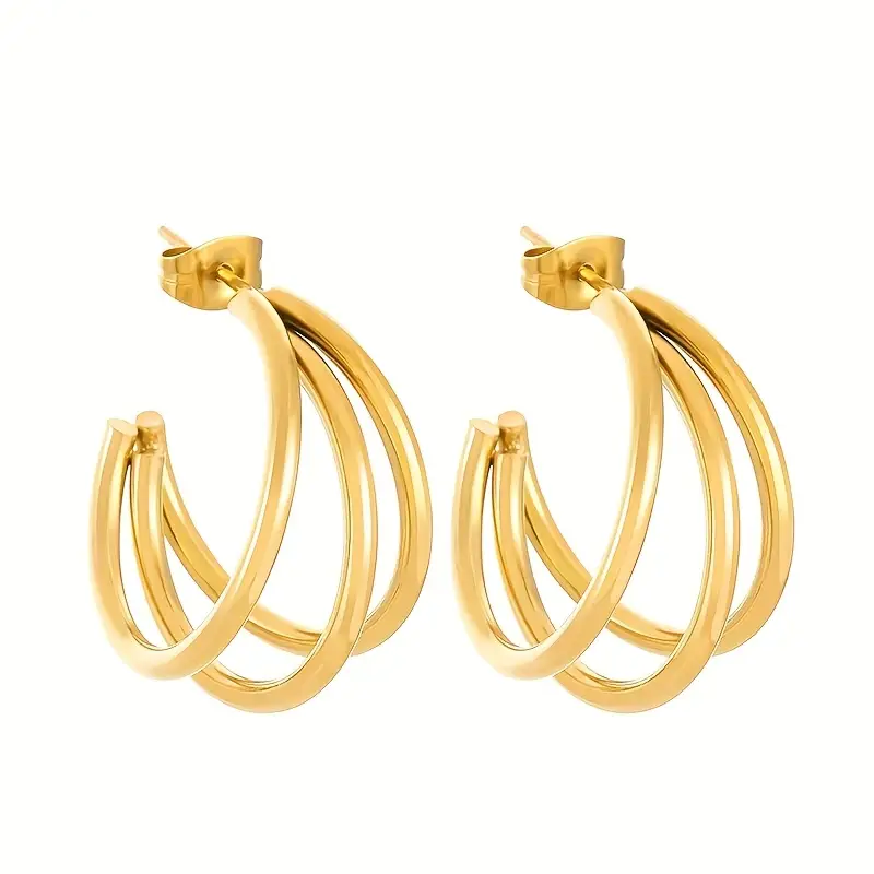 Elegantes Pendientes Tres Capas