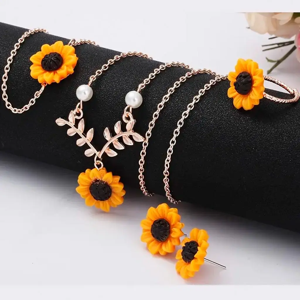 Conjunto de girasol oro