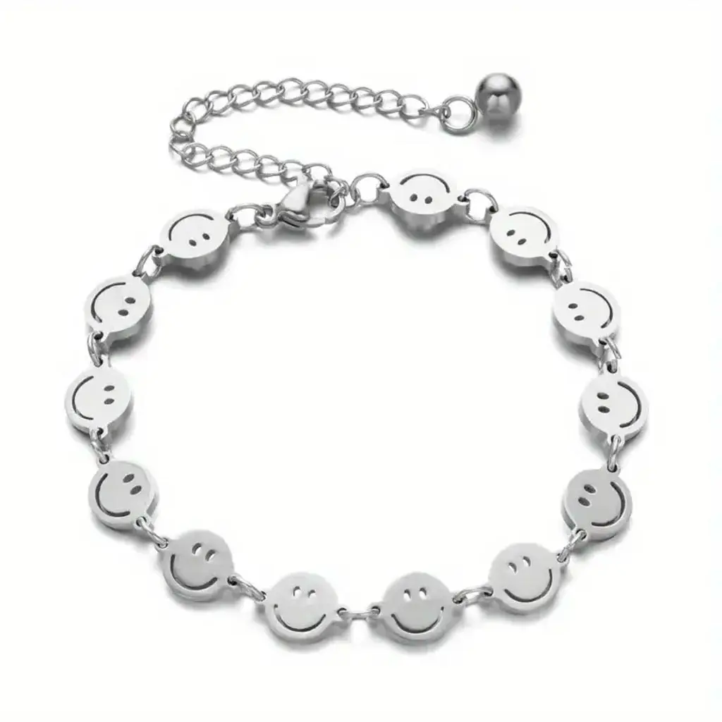 Pulsera con caritas felices Plata