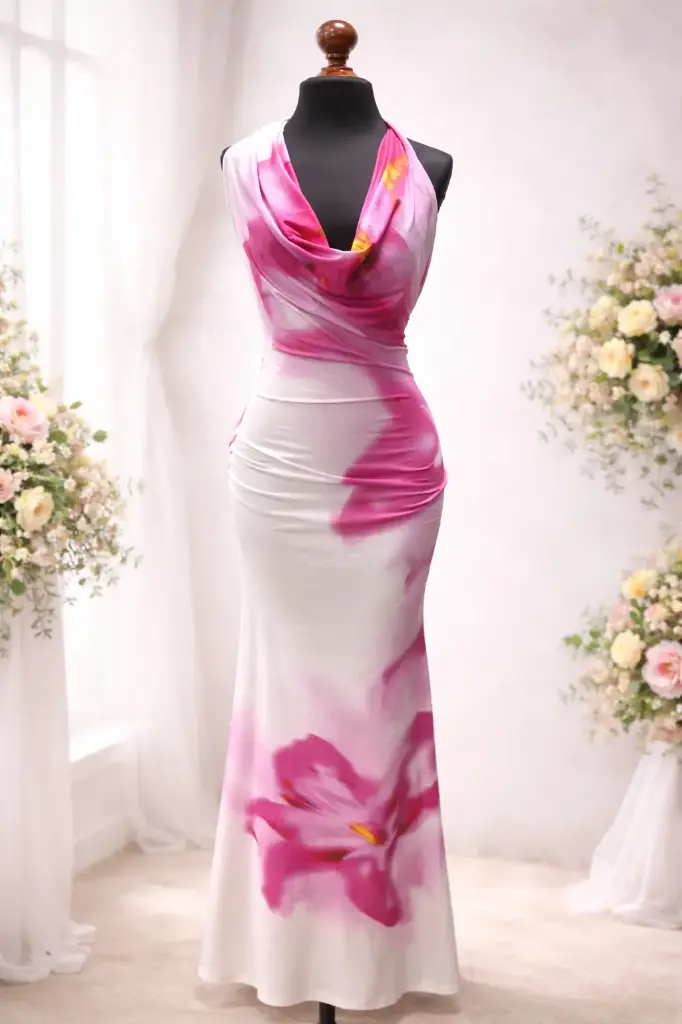 Vestido floreado largo 