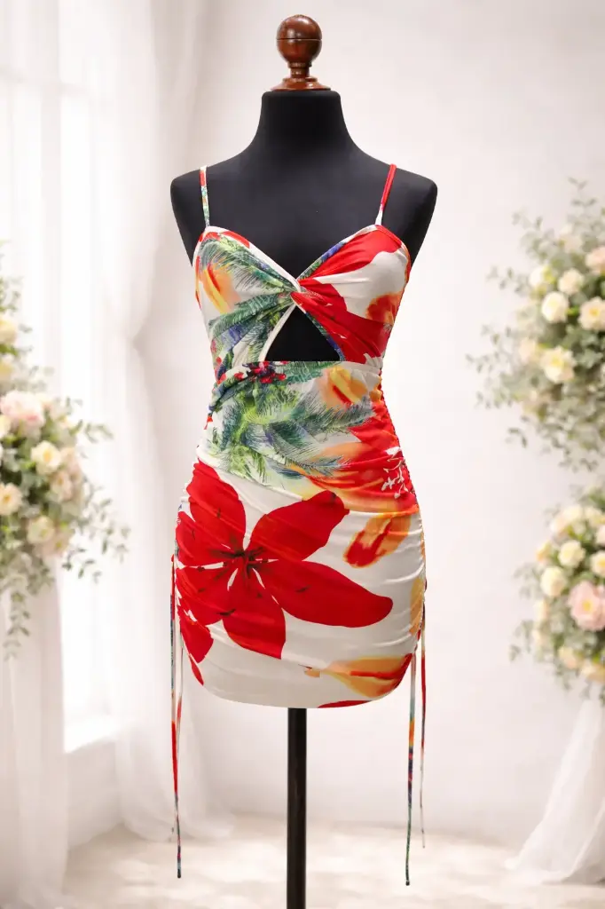 Vestido floreado pegado 