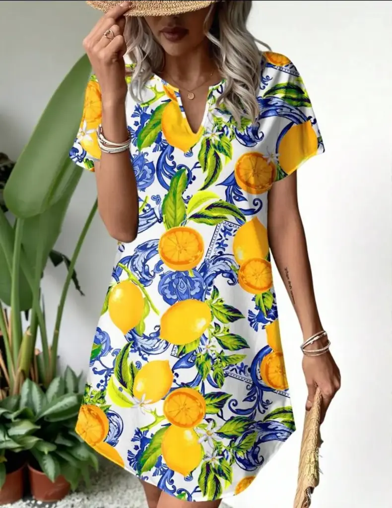 Vestido limones blanco 