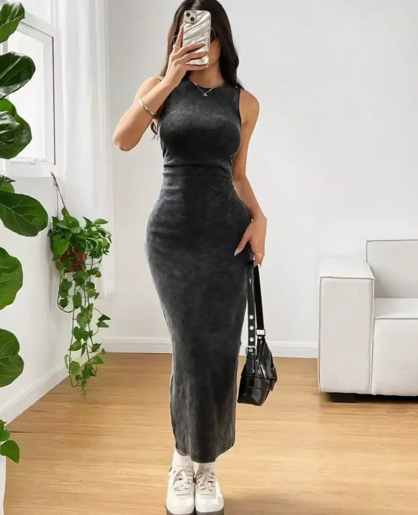 Vestido ajustado sin mangas