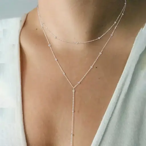 Collar Elegante de estilo simple Plata