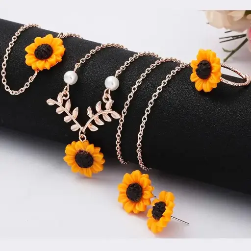 Conjunto de girasol oro