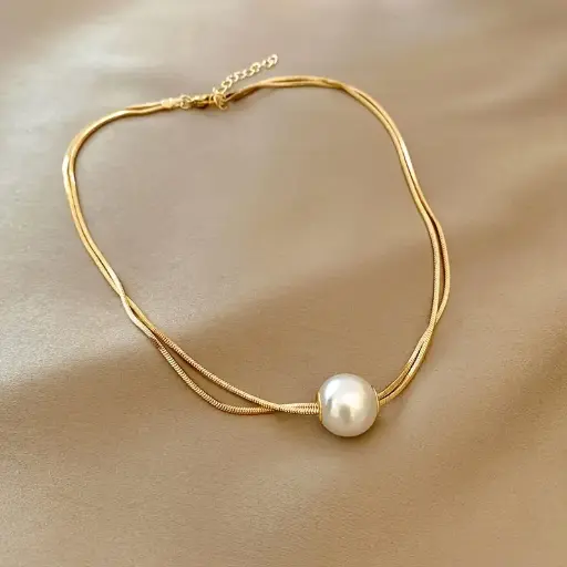 Collar de Cadena de Serpiente Dorado