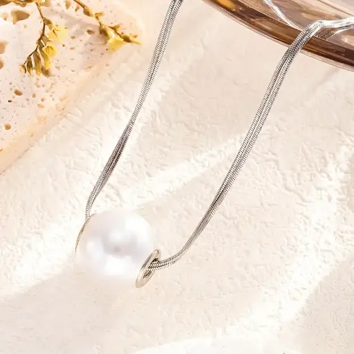 Collar de Cadena de Serpiente Plata