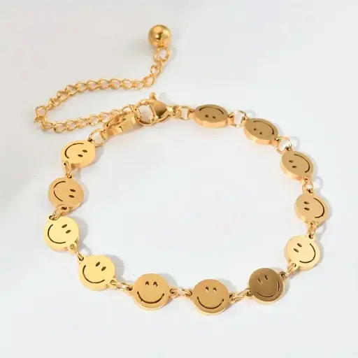Pulsera con caritas felices Oro