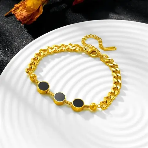 Pulsera 3 zirconas circulo