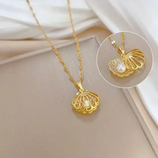 [C253037] Collar ostra con perla separado