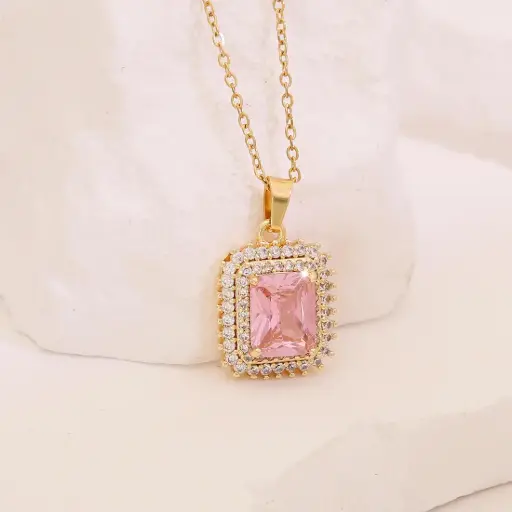 [C251032] Collar Dije Cuadrado