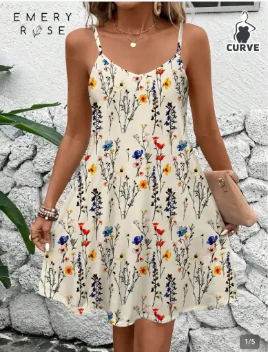 [0000000005065] Vestido floreado blanco sin manga 